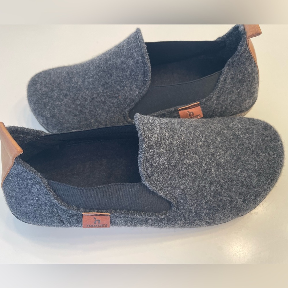HARTJES FEEL GOOD BLACK/GREY WOOL INDOOR/OUTDOOR SLIPPER